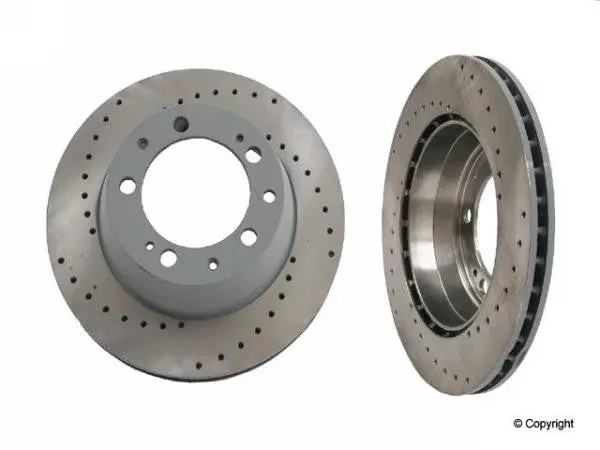 Porsche Cross Drilled Brake Rotor Rear Sebro Coat 1