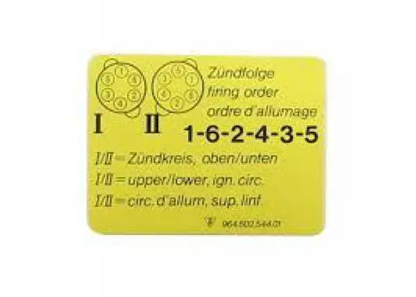 Porsche Firing Order Decal 1