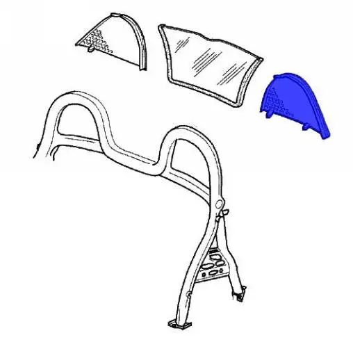 Porsche Roll Bar Wind Deflector - Left 1