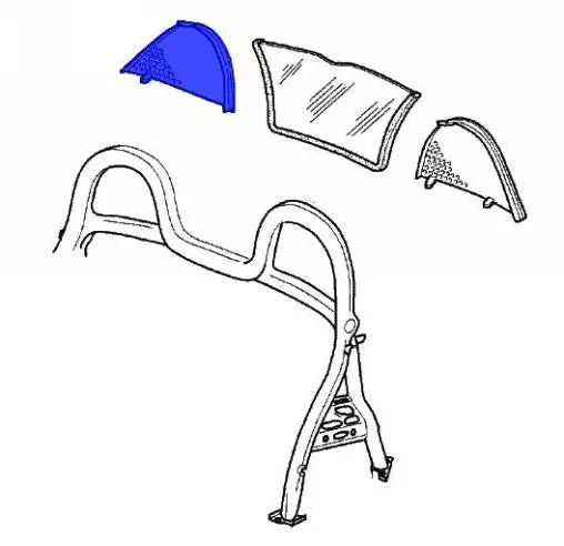 Porsche Roll Bar Wind Deflector - Right 1