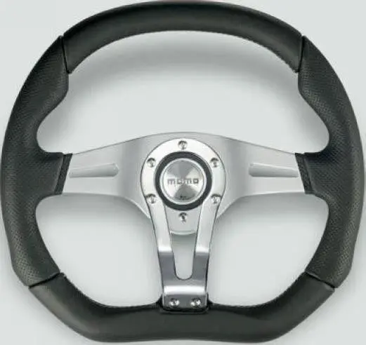Momo Trek R Steering Wheel - Black Leather 350Mm 1