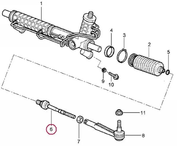 Porsche Inner Tie Rod - Trw 1