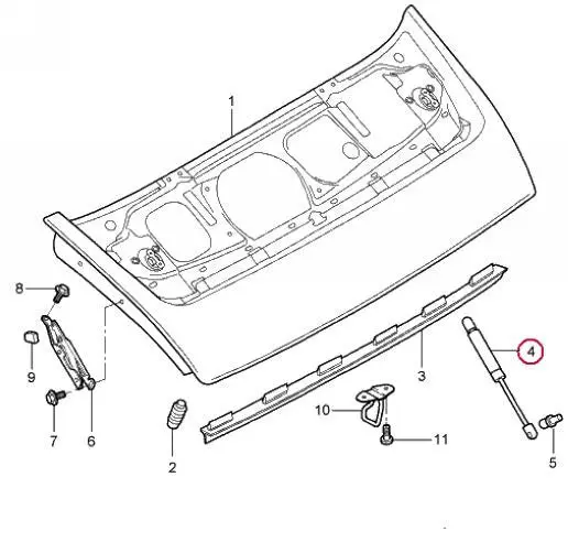 Porsche Decklid Shock - Rear 1