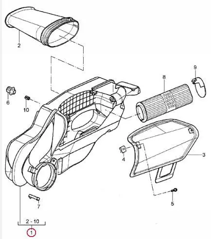 Porsche Airbox Assembly - Filter Assembly 1