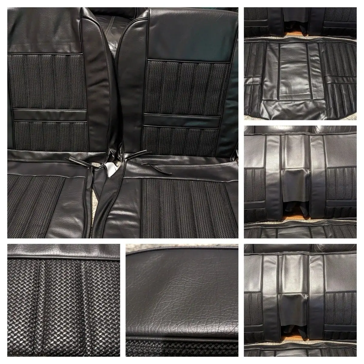 Ford Falcon Xy Gt Fairmont Seat Cover Retrim Set Front & Rear Seats Black Trim Restoration 1