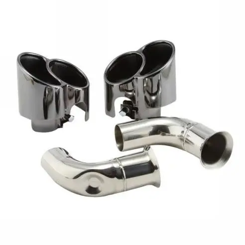 Porsche 996 Black Dual Muffler Tips Schnell 1