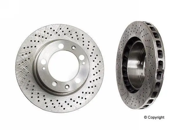 Porsche Brake Rotor Front Cross Drilled Zimmermann 1