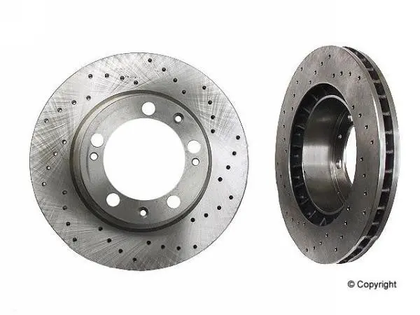 Porsche Brake Rotor Front Cross Drilled Zimmermann 1