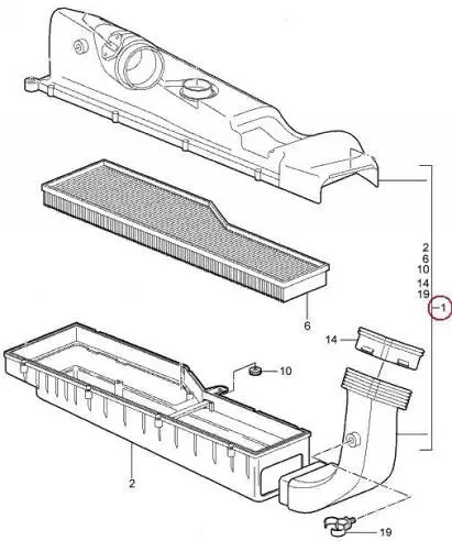 Porsche Airbox Assembly - Filter Assembly 1