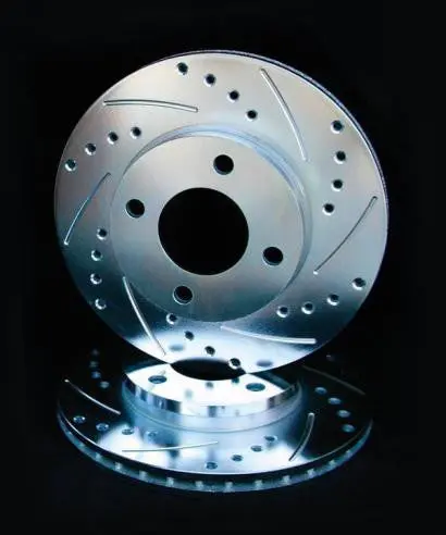 Cross Drilled Slotted Brake Rotor - Front Right 1