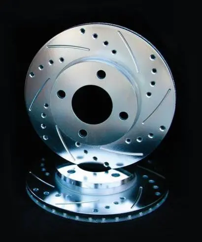 Cross Drilled Slotted Brake Rotor - Front Right 1