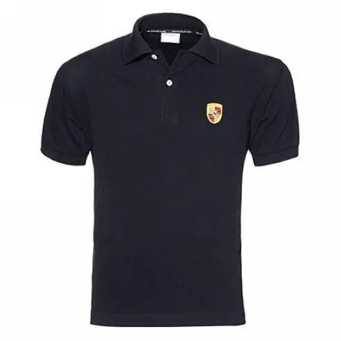 Porsche Polo Shirt - Black With Crest 1