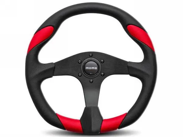 Momo Quark Steering Wheel - Red On Black 350Mm 1