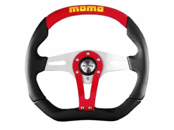 Momo Trek Steering Wheel - Red Suede 350Mm 1
