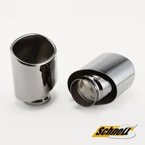 Porsche 993 Muffler Tips Tapered Oval Black Chrome 1