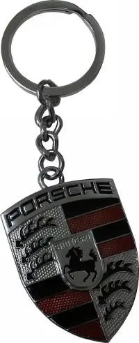 Porsche Key Chain - Pewter Crest With Color 1