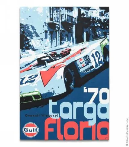 Porsche Blue E Arancione Gulf Racing Canvas Print 1
