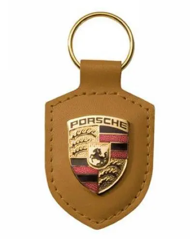 Porsche Key Tag Crest Cognac 1