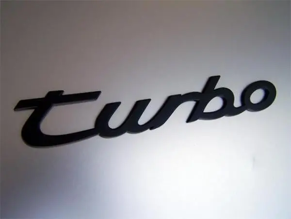 Porsche Deck Emblem - Turbo In Black 1