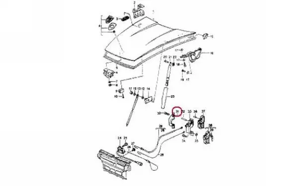 Porsche Hood Release Cable (Cable Only) 1