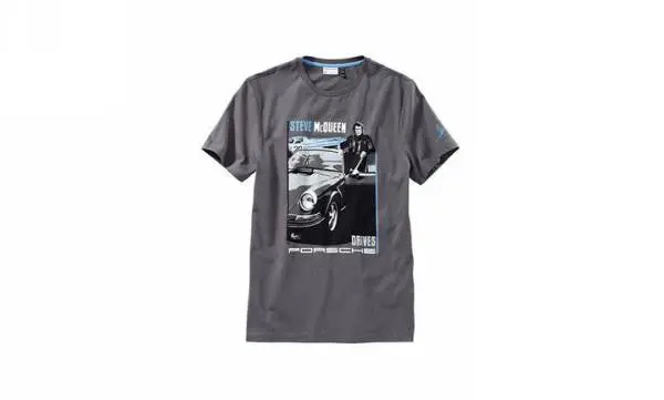 Porsche Steve Mcqueen T-Shirt Tee Shirt - Grey 1