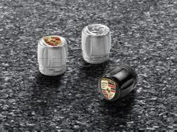 Porsche Valve Stem Cap Silver 4Pc Set 1