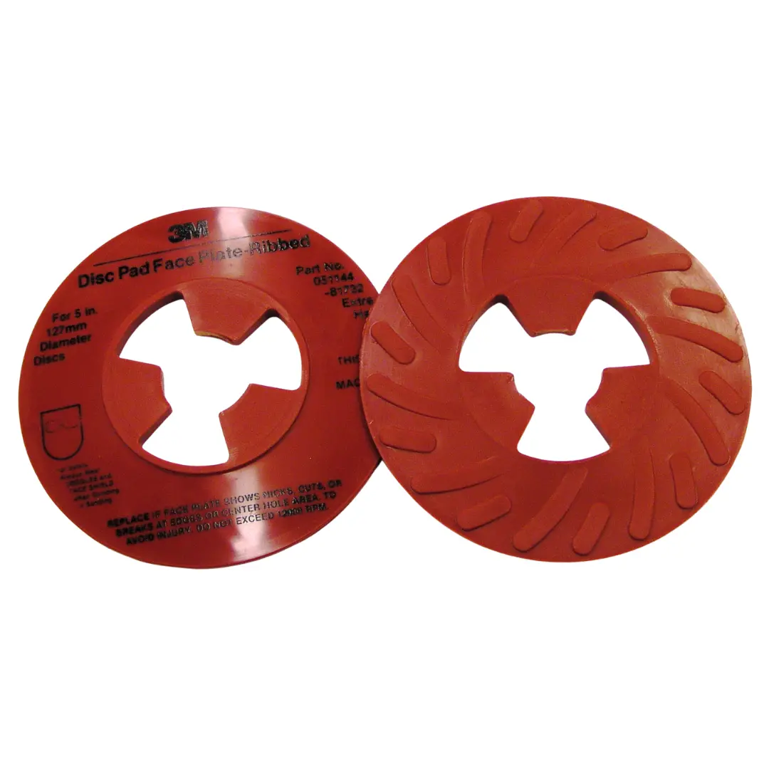 3M Ab81732, Disc Pad Ribbed Face Plate, 5" Red 1