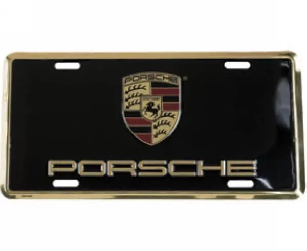 Porsche License Plate Black 1