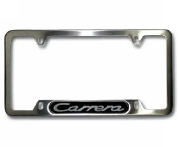 License Frame Stainless Steel - Carrera Script 1