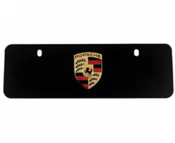 Porsche License Plate Black - Front European Style 1