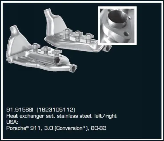 Porsche 911 Ssi Stainless Heat Exchangers - Thick 1