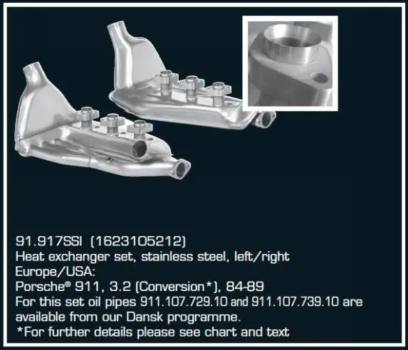 Porsche 911 Ssi Stainless Steel Heat Exchangers 1