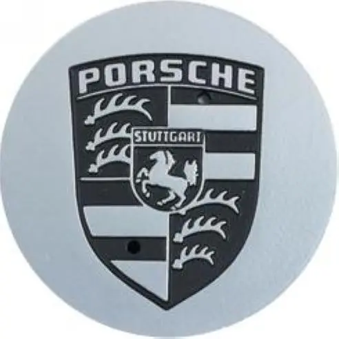 Porsche Wheel Cap - Silver With Black Crest 1