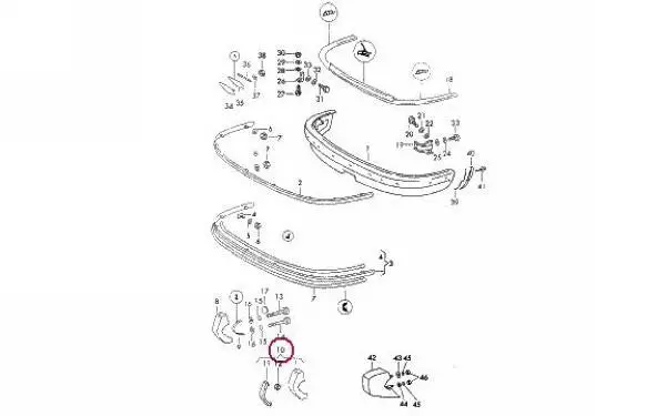 Porsche Front Bumperette With Rubber - Left 1