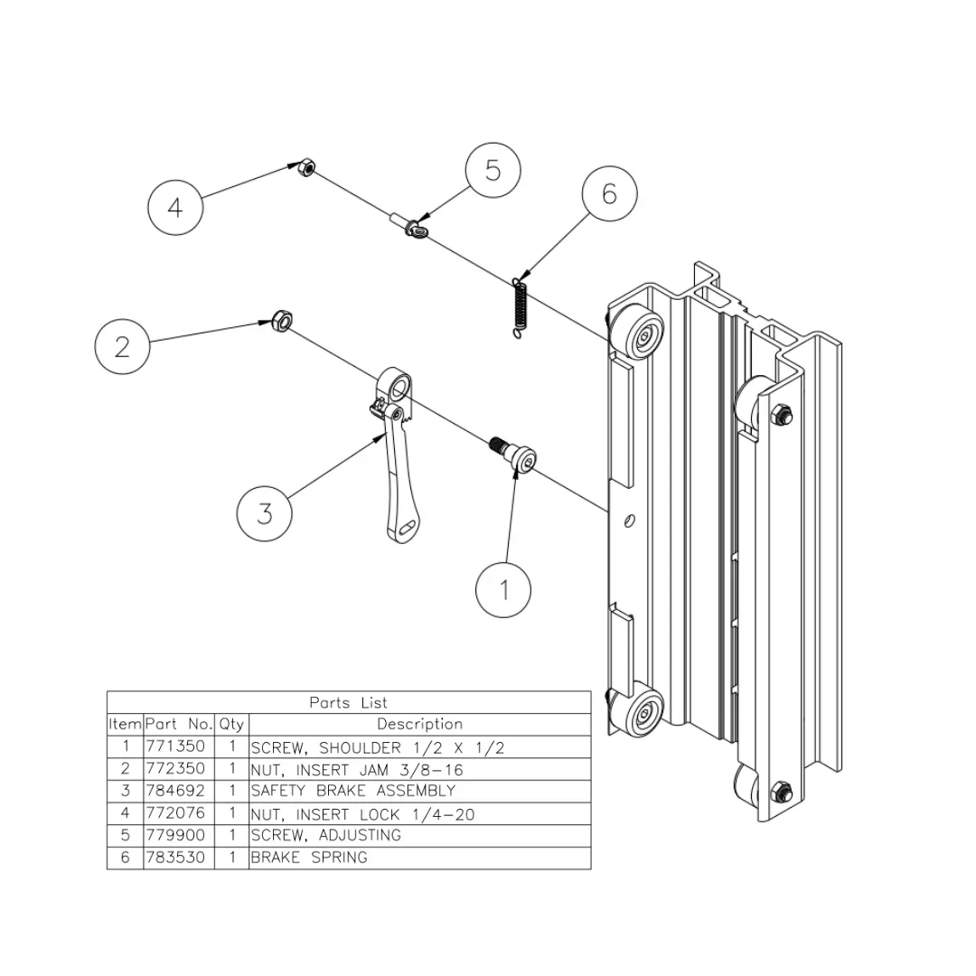 Sumner 784755, Mast Brake Kit 1