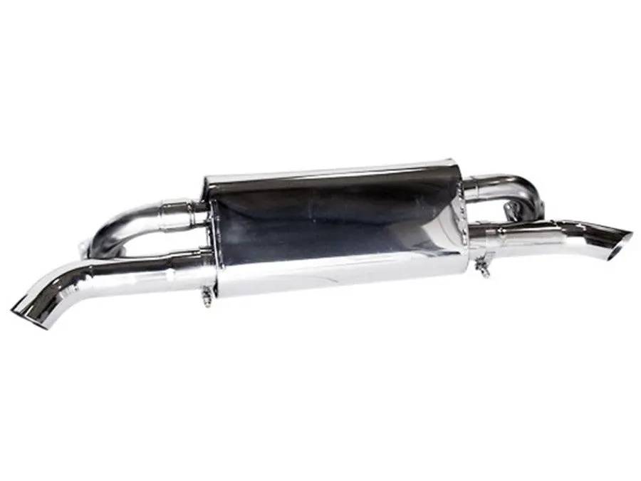 Billy Boat Muffler Single Inlet W/Twin Outlet 3 In Cut Edge Oval 1