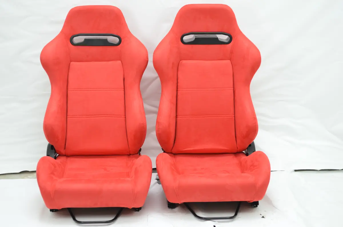 Dc2 Ek9 Ctr Itr Sr3 Style Reclinable Seats Red Suede 2Pcs Sliders Seat 1