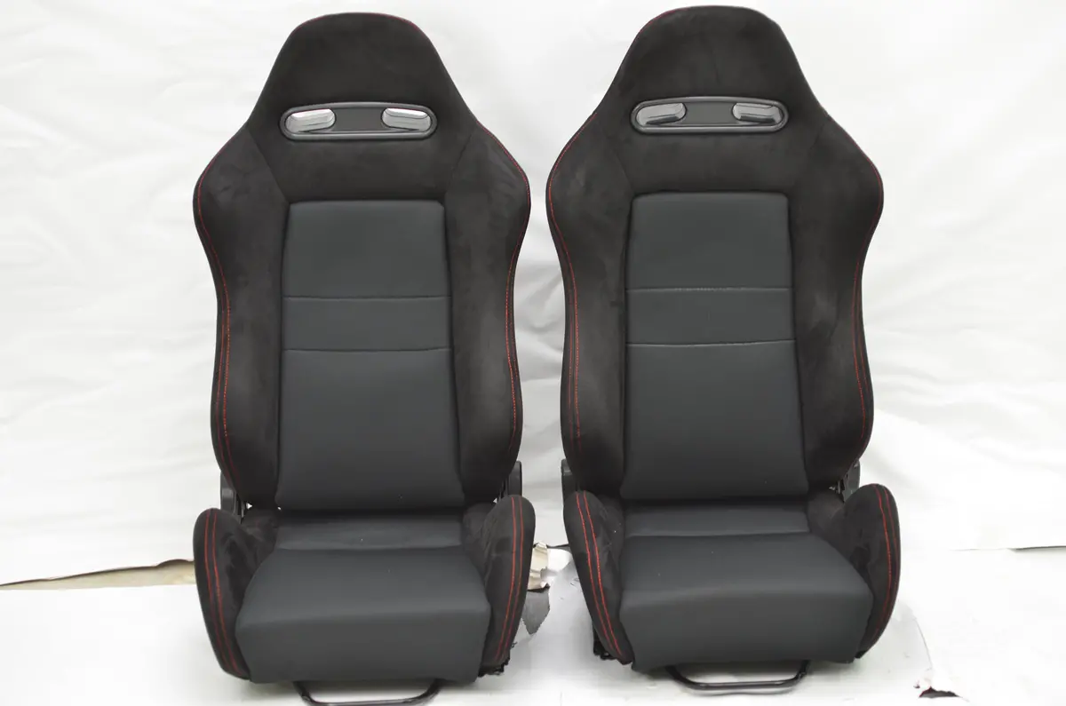 Dc5 Sr4 Style Reclinable Seats Black Pair 2Pcs With Sliders Seat 1