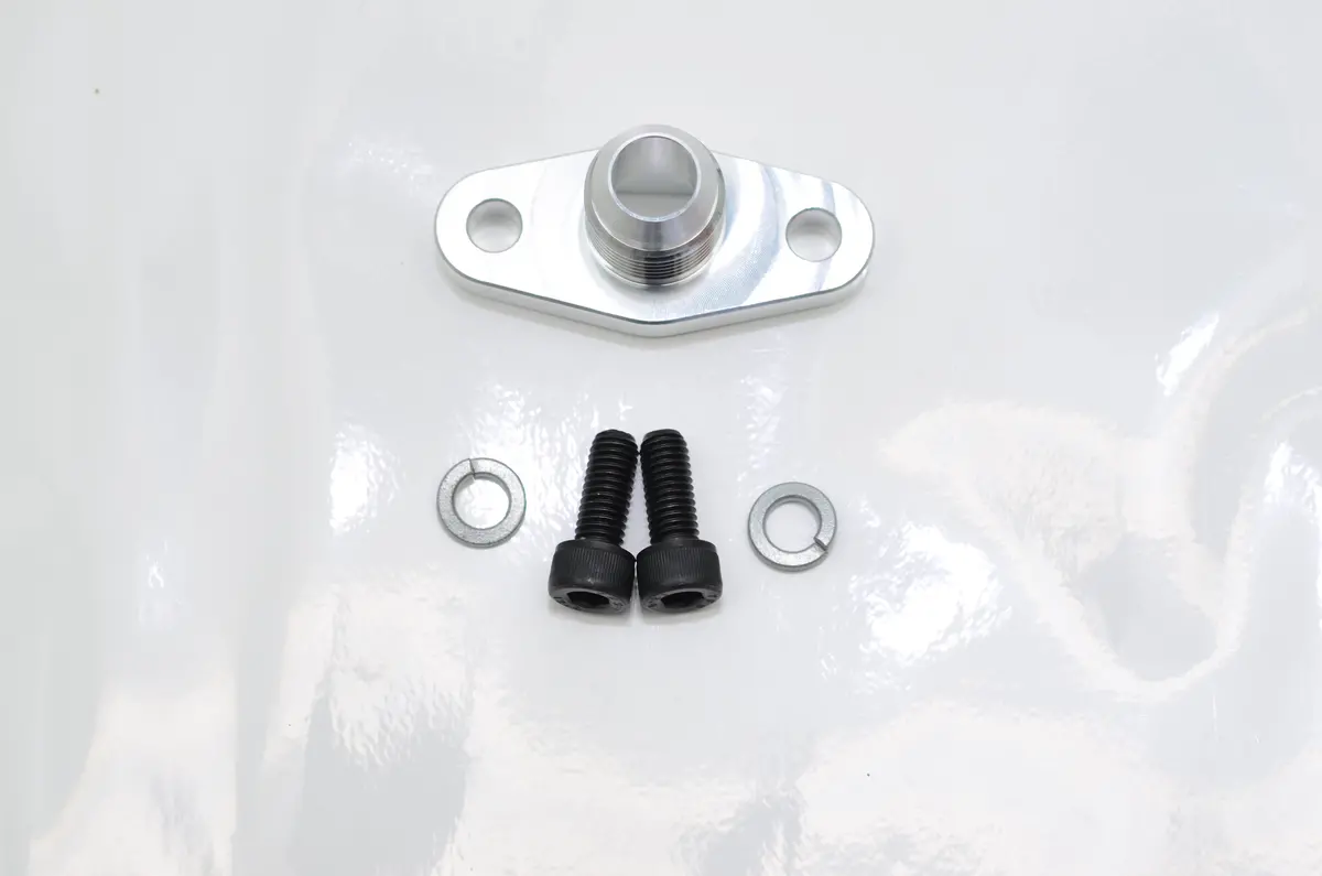 Turbo Oil Drain Flange: T3/T4 - 8Mm Bolt, Offset (Pte, Borg Warner, Turbonetics, Comp, Etc) 1C 1