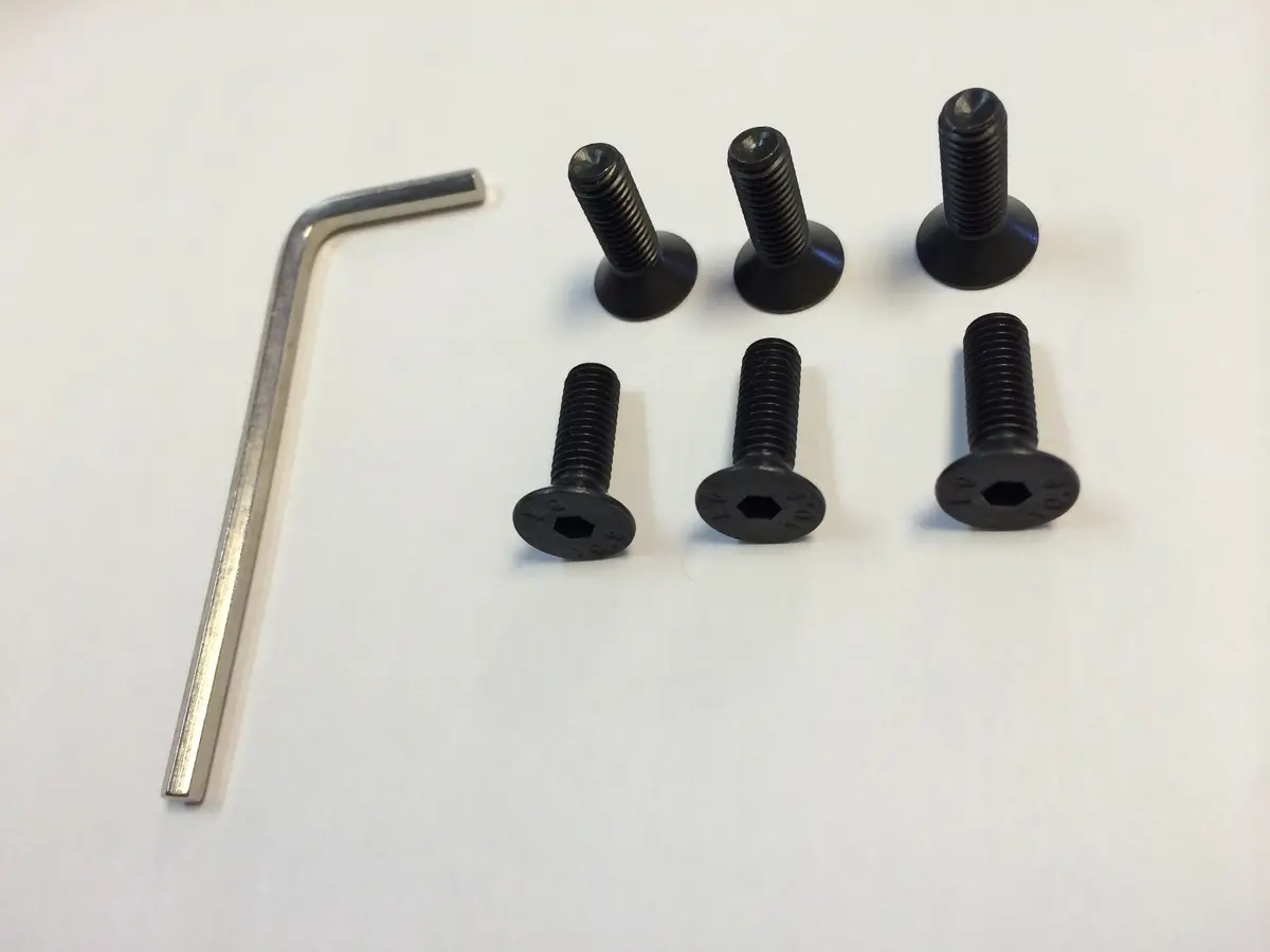 Black Steering Wheel Screws 6 Pcs (Taper) Style With Tool 1