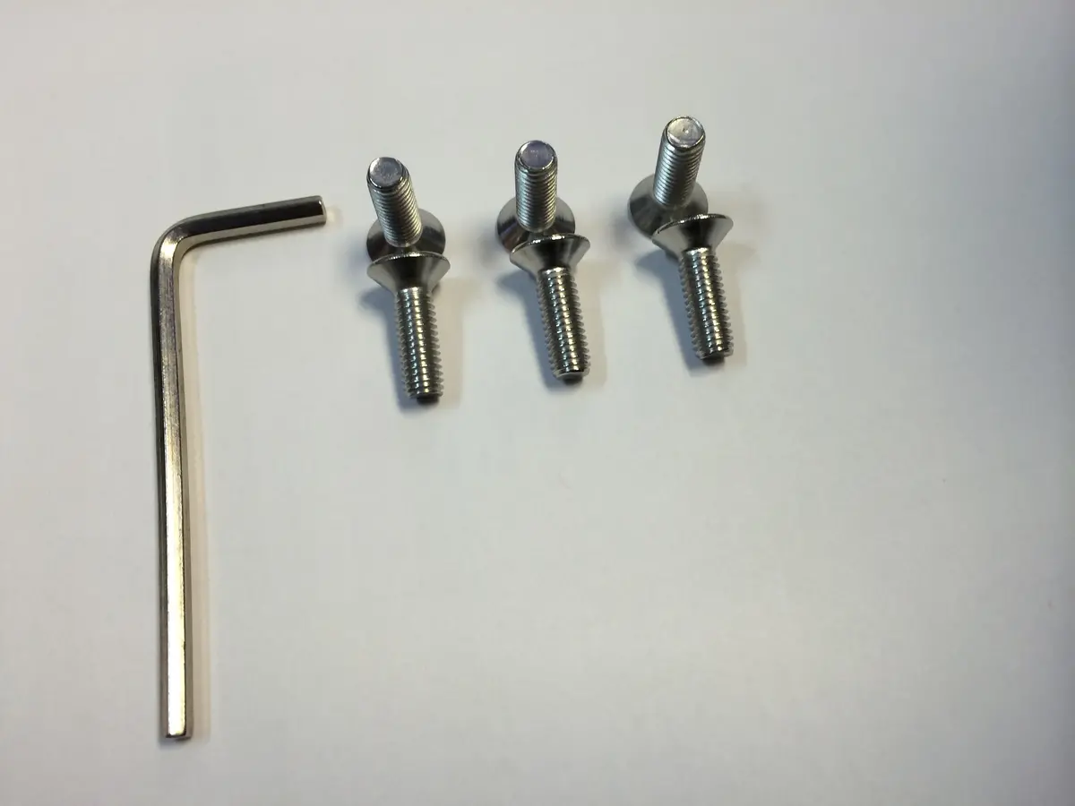 Silver Steering Wheel Screws 6 Pcs Taper Style With Tool Stainless Steel 1