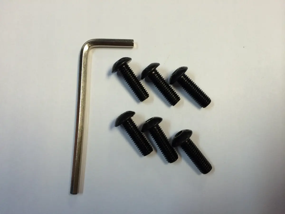 Black Steering Wheel Screws 6 Pcs Flat Style With Tool 1