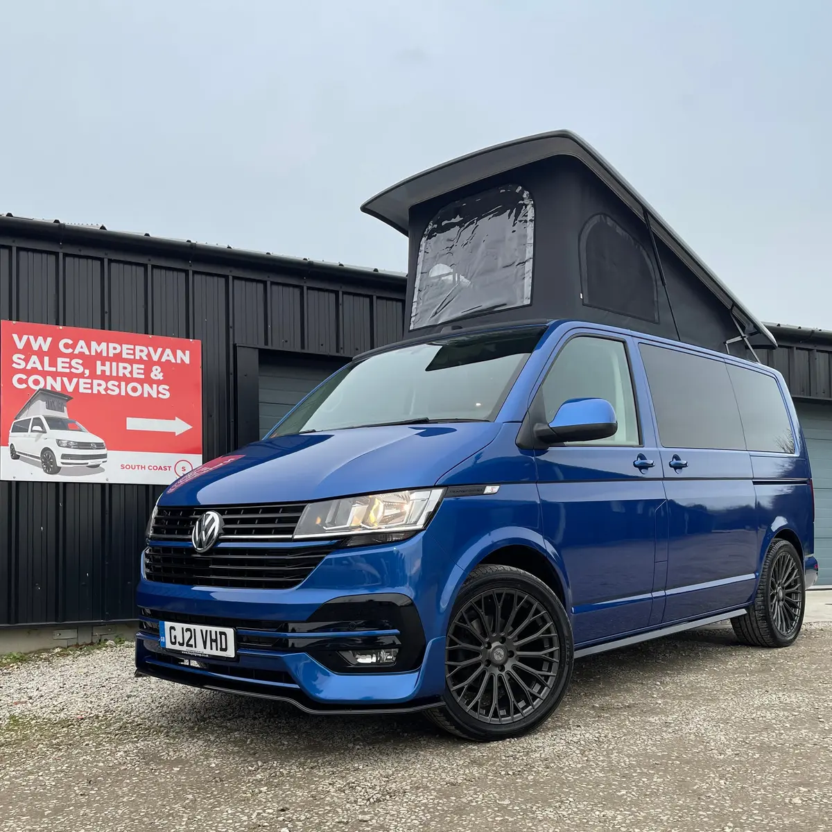 T6.1 Highline Campervan 2021 (21 Plate) - Ravenna Blue With Lv-S Front Splitter Sc Conversion 1