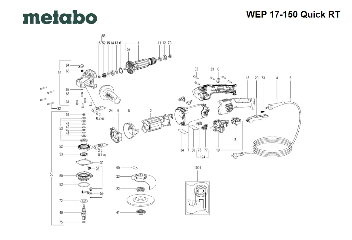 Metabo Carbon Brush Set With Holder, 110 V - 316066670 1