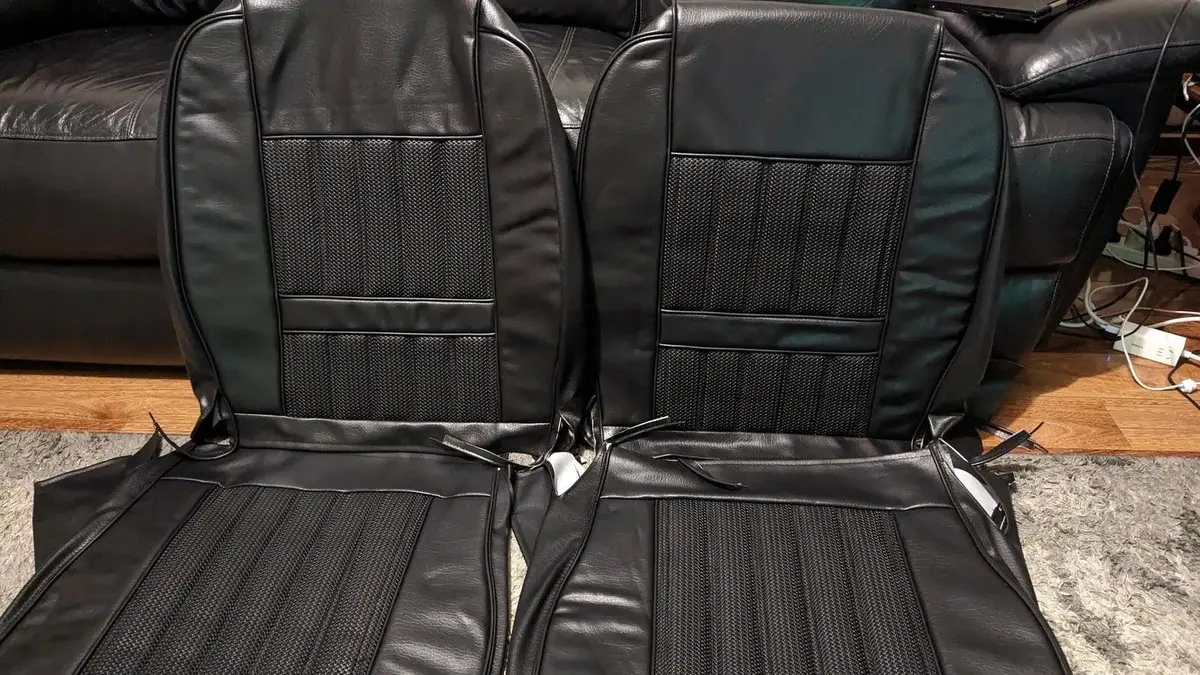 Ford Falcon Xy Gt Fairmont Seat Covers Retrim Front Only Seats Black Trim Restoration 1