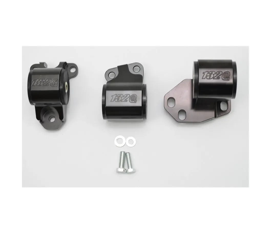 Auto To Manual B & D Series Motor Mount Billet Aluminum Black 92-95 Civic 93-97 Delsol 1