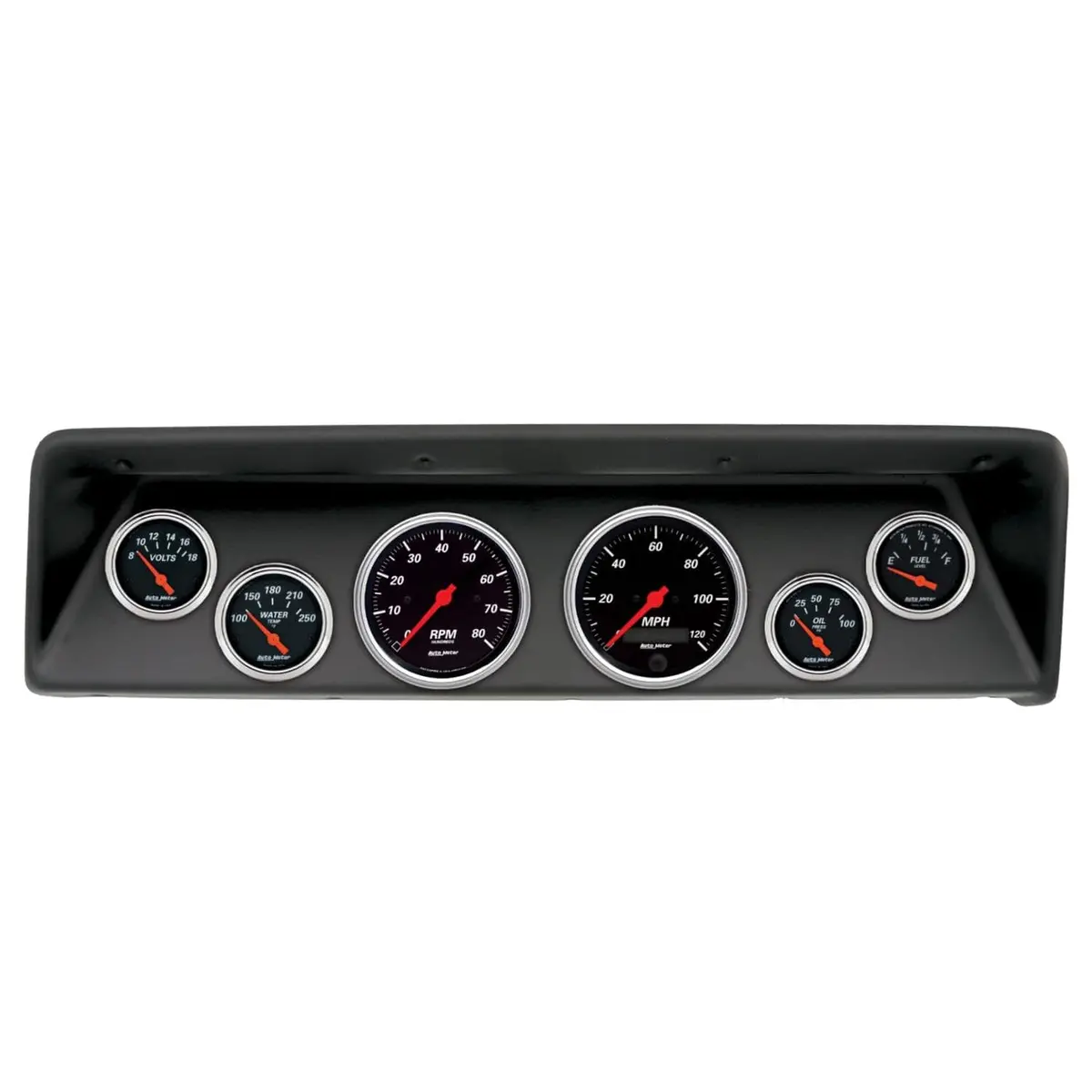Autometer 2112-06 Designer Black Instrument Cluster – Customizable Analog Gauge Layout 1