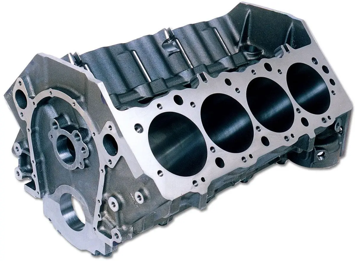 B/B Chev Big M2 Race Engine Block – 4.500" Bore, 9.800" Deck Height, Reinforced 4-Bolt Main Design 1