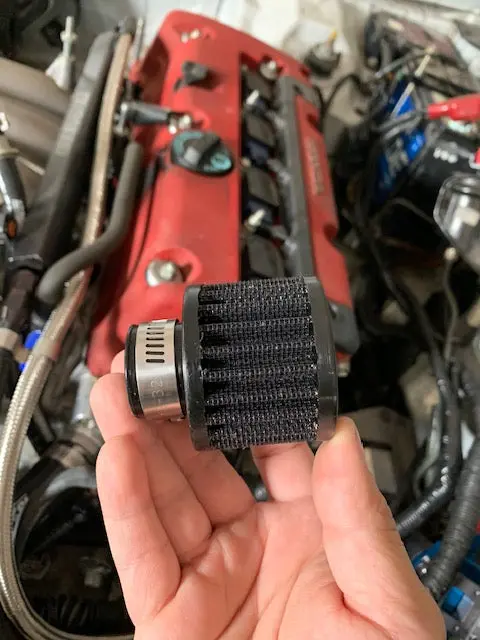 Black K Series Valve Cover Breather Filter K20 K24 1