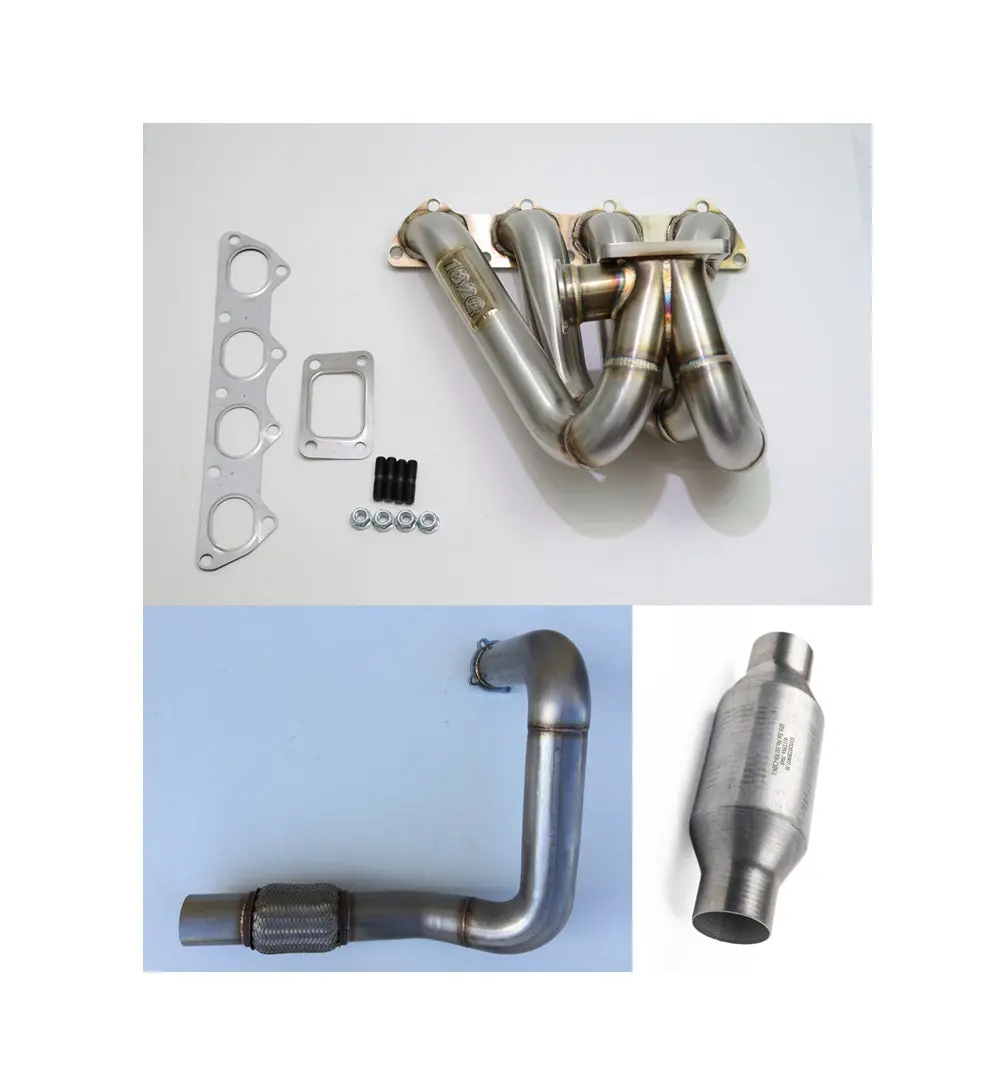 B Series Top Mount Turbo Manifold With 3" 4 Bolt Pipe Catted - T3 Flange 44Mm Wastegate B16 B18 B20 Gsr Si Itr (Copy) 1